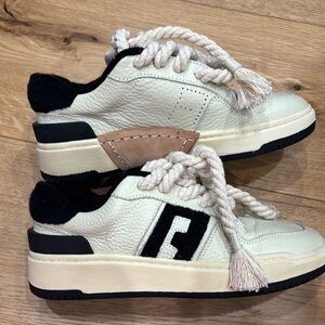 ‼️SALE‼️Cream and Black Sneakers with Rope Laces